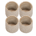 Servetringen Rattan - White - 4,5 x 5 cm (4 stuks)