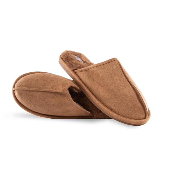 Suède heren pantoffels Tiseco Snuggs - Cognac