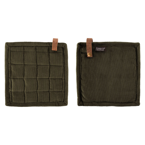 Pannenlap Velmar - Olive Green - 20x20 cm (set van 2)