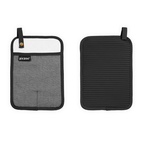 ZICZAC Pannenlap Silo - Black - 18x25,5 cm (set van 2)